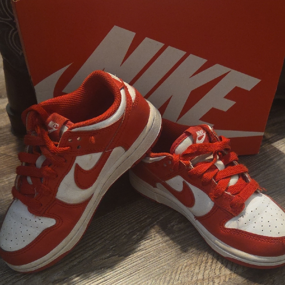 Nike Kids Red and White Athletic Sneakers